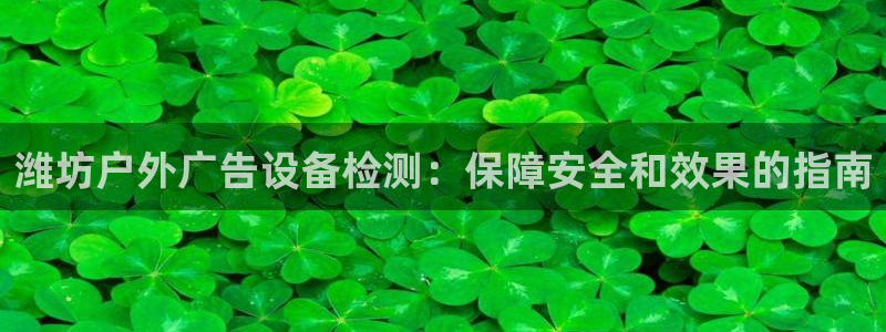 杏宇平台代理怎么样：潍坊户外广告设备检测：保障安全和效果的指南