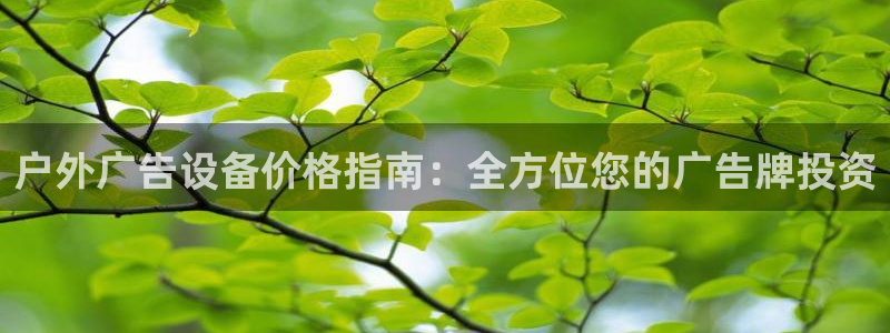 杏宇平台招商怎么样：户外广告设备价格指南：全方位您的广告牌投资
